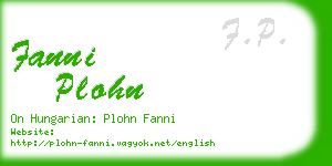 fanni plohn business card